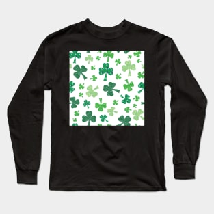 St. Patricks day Shamrock Tumble on white Long Sleeve T-Shirt